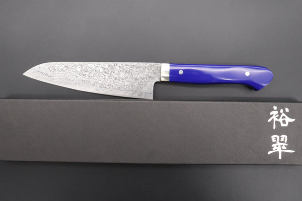 Mr. Itou Petty Mr. Itou R-2 Custom Damascus Petty 135mm (5.3 inch, Lapis Lazuri Gem-Composite Stone Handle, IT-217)