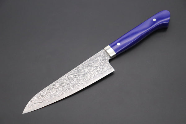 Mr. Itou Petty Mr. Itou R-2 Custom Damascus Petty 135mm (5.3 inch, Lapis Lazuri Gem-Composite Stone Handle, IT-217)