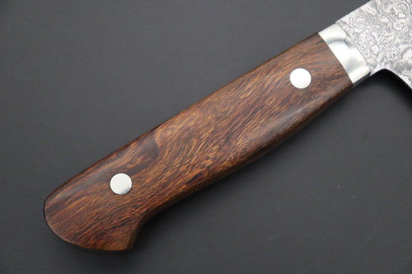 Mr. Itou Santoku Mr. Itou & Mr. Nagata "Treasure & Pleasure" Limited Edition R-2 Custom Damascus Santoku 155mm (6.1 inch, "Desert Ironwood Handle", IT-4)