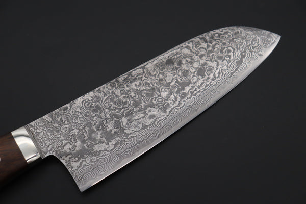 Mr. Itou Santoku Mr. Itou & Mr. Nagata "Treasure & Pleasure" Limited Edition R-2 Custom Damascus Santoku 155mm (6.1 inch, "Desert Ironwood Handle", IT-4)