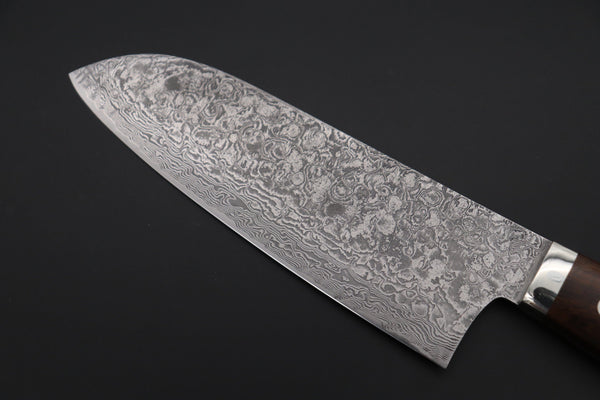 Mr. Itou Santoku Mr. Itou & Mr. Nagata "Treasure & Pleasure" Limited Edition R-2 Custom Damascus Santoku 155mm (6.1 inch, "Desert Ironwood Handle", IT-4)