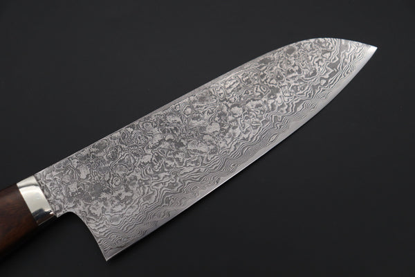 Mr. Itou Santoku Mr. Itou & Mr. Nagata "Treasure & Pleasure" Limited Edition R-2 Custom Damascus Santoku 158mm (6.2 inch, "Desert Ironwood Handle", IT-5)