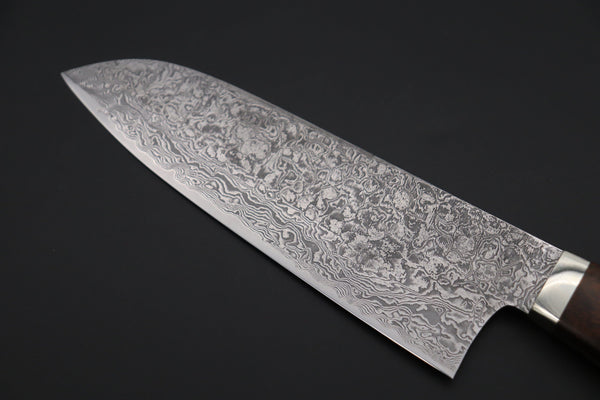 Mr. Itou Santoku Mr. Itou & Mr. Nagata "Treasure & Pleasure" Limited Edition R-2 Custom Damascus Santoku 158mm (6.2 inch, "Desert Ironwood Handle", IT-5)