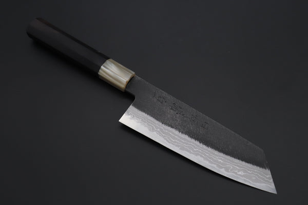 Mutsumi Hinoura Bunka Mutsumi Hinoura White Steel No.1 Kurouchi Damascus Series "White Storm" MWS-4 Bunka 165mm (6.4 Inch)