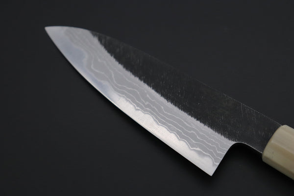 Mutsumi Hinoura Wa Petty Mutsumi Hinoura White Steel No.1 Kurouchi Damascus Series "White Storm" MWS-1 Wa Petty 125mm (4.9 Inch)