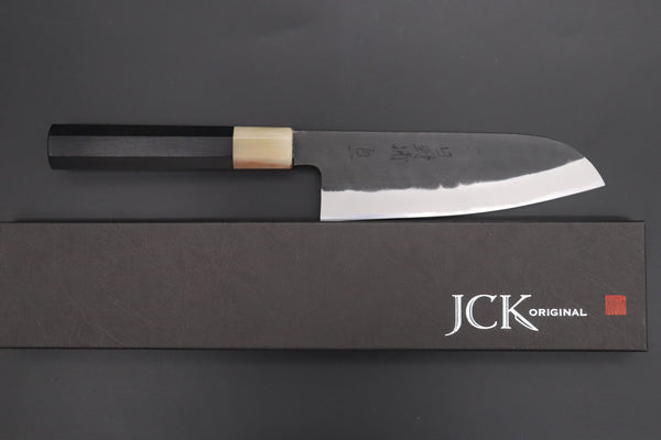 Mutsumi Hinoura Wa Santoku Mutsumi Hinoura White Steel No.1 Kurouchi Series MW1-4 Wa Santoku 170mm (6.6 Inch)