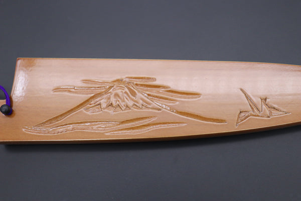 Others Accessories Custom Handmade Carved Wooden Saya for Gyuto 210mm (Mt. Fuji, WS-210-10)