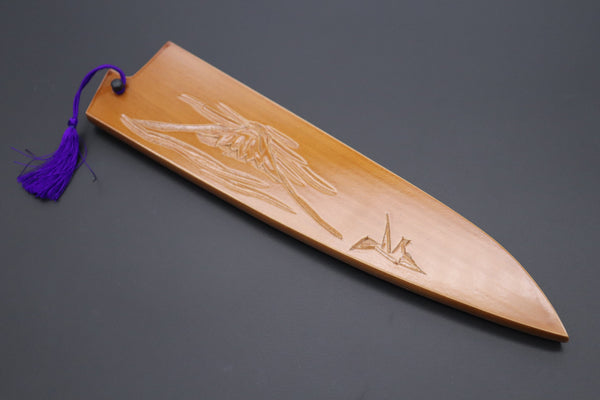 Others Accessories Custom Handmade Carved Wooden Saya for Gyuto 210mm (Mt. Fuji, WS-210-10)