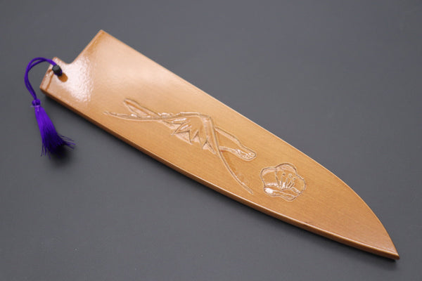 Others Accessories Custom Handmade Carved Wooden Saya for Gyuto 210mm (Mt. Fuji, WS-210-2)