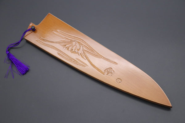 Others Accessories Custom Handmade Carved Wooden Saya for Gyuto 210mm (Mt. Fuji, WS-210-9)