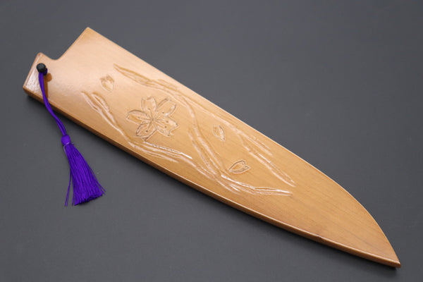 Others Accessories Custom Handmade Carved Wooden Saya for Gyuto 210mm (SAKURA, WS-210-5)