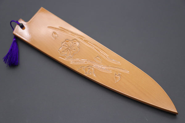Others Accessories Custom Handmade Carved Wooden Saya for Gyuto 210mm (SAKURA, WS-210-7)