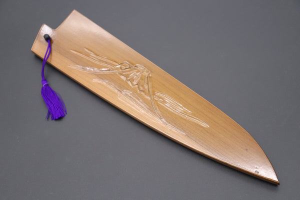 Others Accessories Custom Handmade Carved Wooden Saya for Gyuto 240mm (Mt. Fuji, WS-240-1)