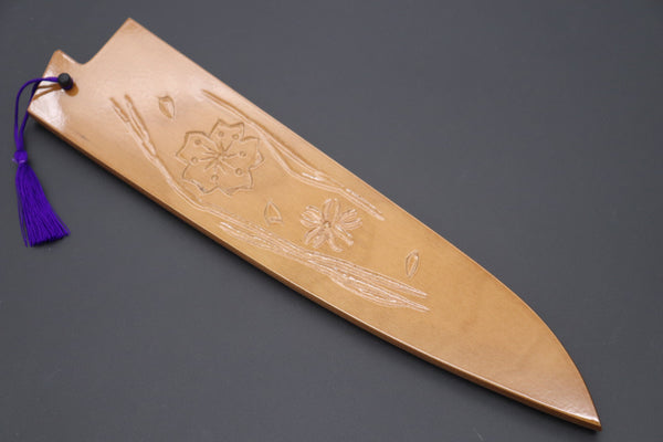 Others Accessories Custom Handmade Carved Wooden Saya for Gyuto 240mm (Sakura, WS-240-10)