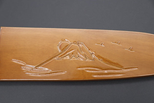 Others Accessories Custom Handmade Carved Wooden Saya for Santoku (Mt.Fuji, WS-三徳-3)