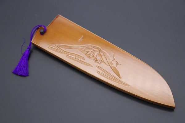 Others Accessories Custom Handmade Carved Wooden Saya for Santoku (Mt.Fuji, WS-三徳-4)