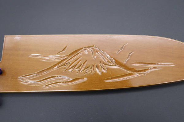 Others Accessories Custom Handmade Carved Wooden Saya for Santoku (Mt.Fuji, WS-三徳-5)