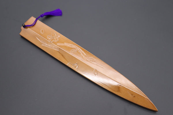 Others Accessories Custom Handmade Carved Wooden Saya for Yanagiba 270mm (Sakura, WS-Y270-5)