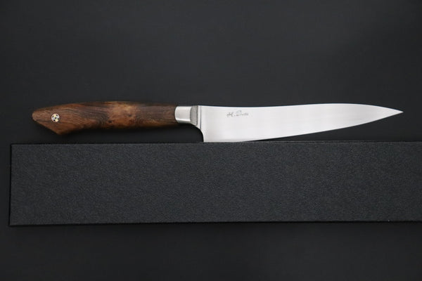 Others Petty Master Hiroshi Saito SH-10 Custom Sweden Stainless Steel (Mono-Steel) Petty 155mm (6.1 inch, Teak Wood Handle)