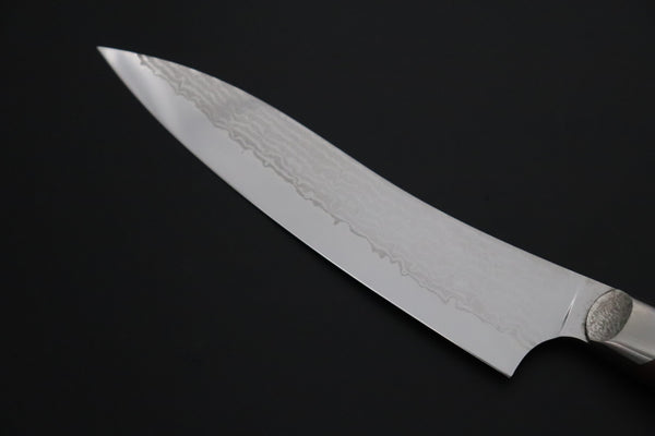 Others Petty Master Hiroshi Saito SH-13 Custom R-2 Damascus Petty 155mm (6.1 inch, Quince Burlwood Handle)