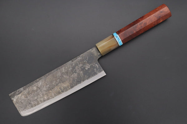 Shirou-Kunimitsu Nakiri Shirou-Kunimitsu White Steel No.2 Kurouchi Series Special Edition SK-3SP56 Nakiri 165mm (6.4 Inch)