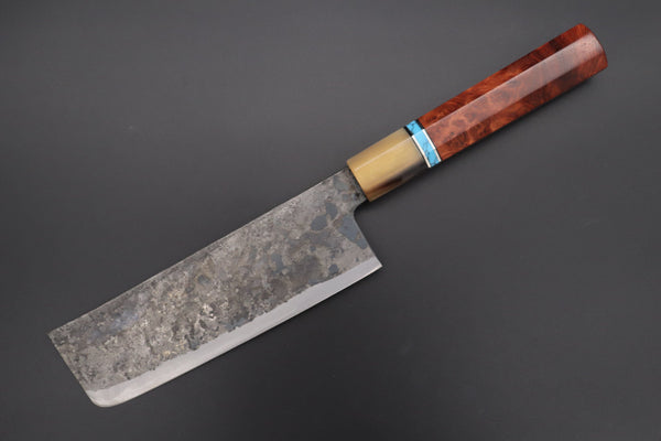 Shirou-Kunimitsu Nakiri Shirou-Kunimitsu White Steel No.2 Kurouchi Series Special Edition SK-3SP57 Nakiri 165mm (6.4 Inch)