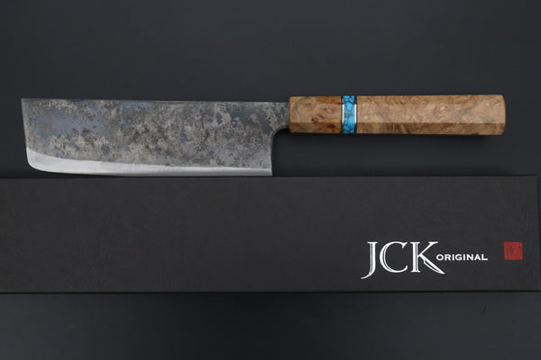 Shirou-Kunimitsu Nakiri Shirou-Kunimitsu White Steel No.2 Kurouchi Series Special Edition SK-3SP64 Nakiri 165mm (6.4 Inch)
