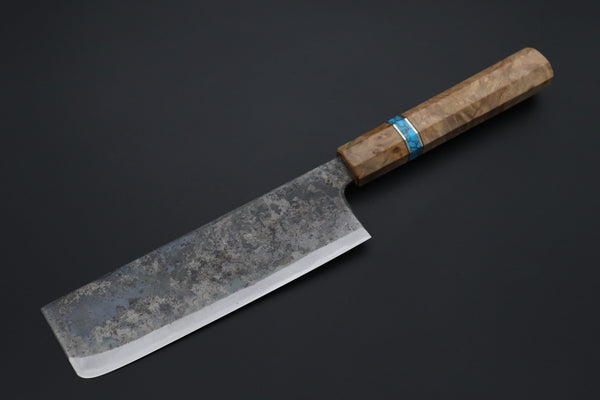 Shirou-Kunimitsu Nakiri Shirou-Kunimitsu White Steel No.2 Kurouchi Series Special Edition SK-3SP64 Nakiri 165mm (6.4 Inch)