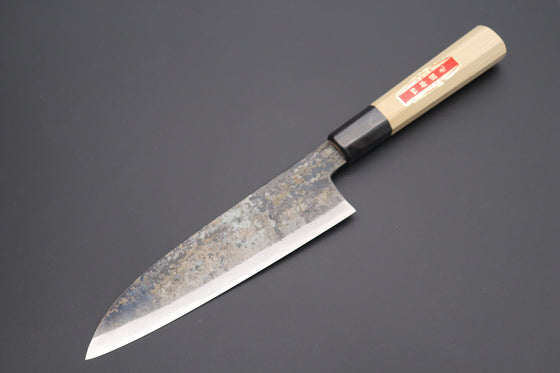 Shirou-Kunimitsu Wa Santoku Shirou-Kunimitsu White Steel No.2 Kurouchi Series SK-2 Wa Santoku 180mm (7 Inch)