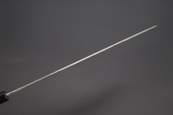 Shirou-Kunimitsu Wa Sujihiki Shirou-Kunimitsu White Steel No.2 Kurouchi Series Special Edition SK-7SP6 Wa Sujihiki 270mm (10.6 Inch, Dark Gray Color Stabilized Maple Burl Wood Handle)