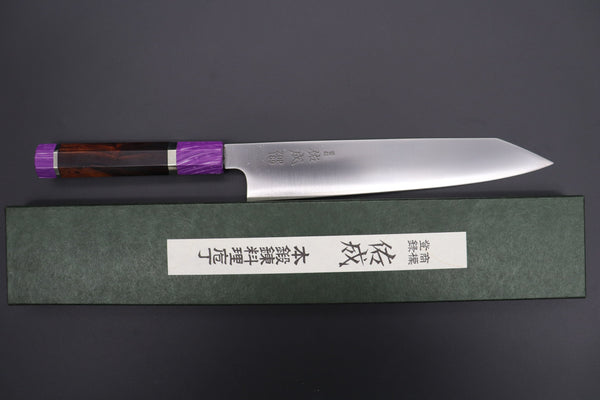 Sukenari Kiritsuke SCL-317 HAP40 Kirutsuke Slicer 240mm (9.4 inch) Custom Limited Edition, Sukenari HAP-40 Clad Kiritsuke Slicer 240mm (9.4 inch, SCL-317)