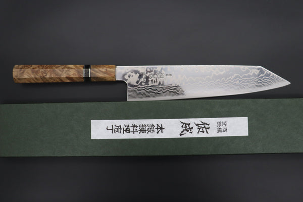 Sukenari Kiritsuke Custom Limited Edition, Sukenari HAP-40 Nickel Damascus Kiritsuke 240mm (9.4 inch, SCL-523)