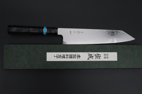 Sukenari Kiritsuke SCL-649 VG-XEOS Kiritsuke 240mm (9.4 inch) Custom Limited Edition, Sukenari VG-XEOS Nickel Damascus Kiritsuke 240mm (9.4 inch, SCL-649)