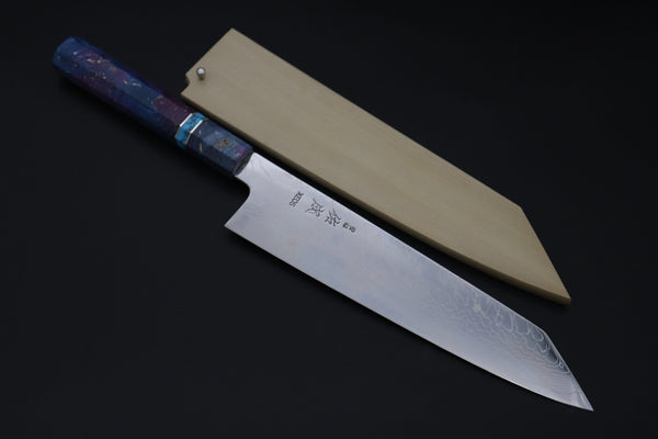 Sukenari Kiritsuke SCL-651 VG-XEOS Kiritsuke 240mm (9.4 inch) Custom Limited Edition, Sukenari VG-XEOS Nickel Damascus Kiritsuke 240mm (9.4 inch, SCL-651)