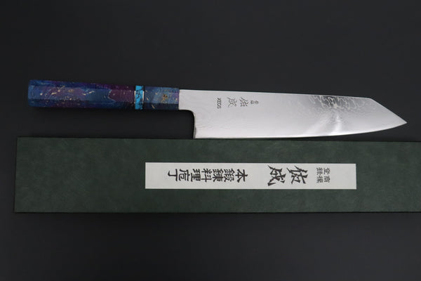 Sukenari Kiritsuke SCL-651 VG-XEOS Kiritsuke 240mm (9.4 inch) Custom Limited Edition, Sukenari VG-XEOS Nickel Damascus Kiritsuke 240mm (9.4 inch, SCL-651)