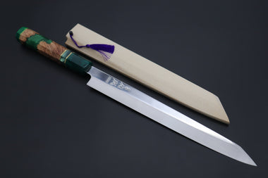 Sukenari Kiritsuke Yanagiba Honyaki XEOS HX-2 Kiritsuke Yanagiba 270mm (10.6 Inch) / Right Handed Custom Limited Edition, Sukenari Honyaki XEOS Series HX-2 Kiritsuke Yanagiba 270mm (10.6 Inch, Single Bevel Edge)