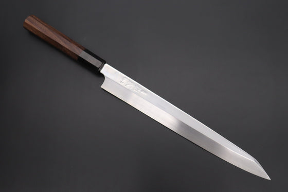 Sukenari Kiritsuke Yanagiba Sukenari Special Steel Series SG-II Hon Kasumi Kiritsuke Yanagiba (270mm or 300mm, 2 sizes, Octagonal Red-Sandal Wood Handle with Water Buffalo Horn Ferrule)
