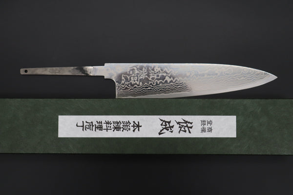 Sukenari Wa Gyuto “Build Your Dream Knife” Sukenari HAP-40 Nickel Damascus SNBO-3 Wa Gyuto 210mm (8.2 Inch)