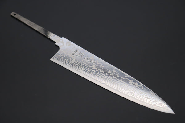 Sukenari Wa Gyuto SNBO-3 Wa Gyuto 210mm (8.2 Inch) / 1. Blade Only (without a Wa Handle) US$600 “Build Your Dream Knife” Sukenari HAP-40 Nickel Damascus SNBO-3 Wa Gyuto 210mm (8.2 Inch)