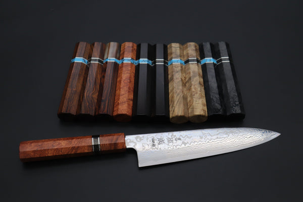 Sukenari Wa Gyuto “Build Your Dream Knife” Sukenari HAP-40 Nickel Damascus SNBO-3 Wa Gyuto 210mm (8.2 Inch)