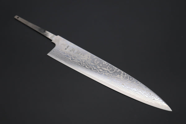 Sukenari Wa Gyuto SNBO-8 Wa Gyuto 270mm (10.6 Inch) / 1. Blade Only (without a Wa Handle) US$740 “Build Your Dream Knife” Sukenari HAP-40 Nickel Damascus SNBO-8 Wa Gyuto 270mm (10.6 Inch)