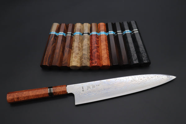 Sukenari Wa Gyuto “Build Your Dream Knife” Sukenari HAP-40 Nickel Damascus SNBO-8 Wa Gyuto 270mm (10.6 Inch)