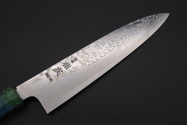 Sukenari Wa Gyuto Custom Limited Edition, Sukenari HAP-40 Nickel Damascus Wa Gyuto 210mm (8.2 inch, SCL-582)