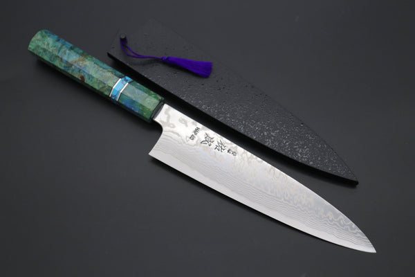 Sukenari Wa Gyuto Custom Limited Edition, Sukenari HAP-40 Nickel Damascus Wa Gyuto 210mm (8.2 inch, SCL-582)