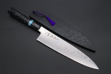 Sukenari Wa Gyuto Custom Limited Edition, Sukenari HAP-40 Nickel Damascus Wa Gyuto 240mm (9.4 inch, SCL-586)