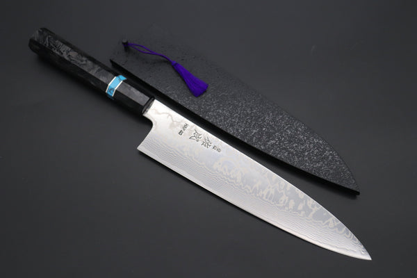 Sukenari Wa Gyuto Custom Limited Edition, Sukenari HAP-40 Nickel Damascus Wa Gyuto 240mm (9.4 inch, SCL-586)