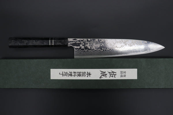Sukenari Wa Gyuto Custom Limited Edition, Sukenari HAP-40 Nickel Damascus Wa Gyuto 240mm (9.4 inch, SCL-587)