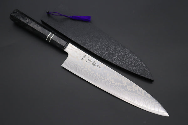 Sukenari Wa Gyuto Custom Limited Edition, Sukenari HAP-40 Nickel Damascus Wa Gyuto 240mm (9.4 inch, SCL-587)