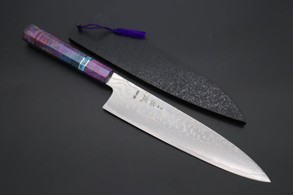 Sukenari Wa Gyuto Custom Limited Edition, Sukenari HAP-40 Nickel Damascus Wa Gyuto 240mm (9.4 inch, SCL-588)
