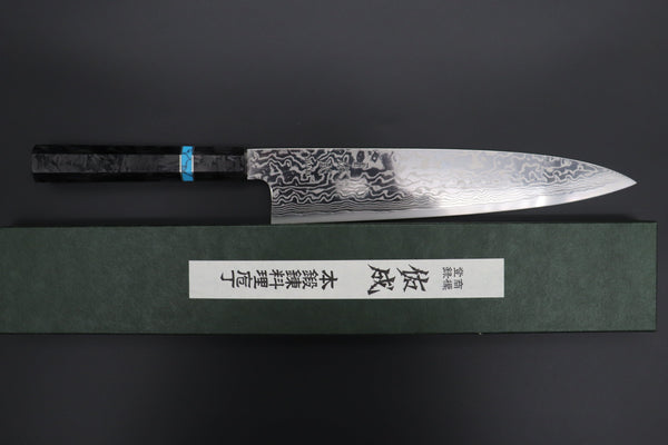 Sukenari Wa Gyuto Custom Limited Edition, Sukenari HAP-40 Nickel Damascus Wa Gyuto 270mm (10.6 inch, SCL-592)